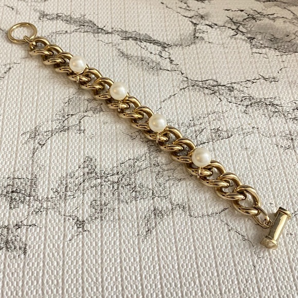 CUBAN BRACELET W/ PEARLS - Picture 5 of 5
